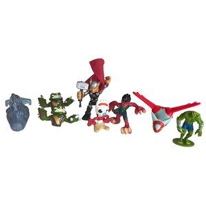 Mixed Lot of 8 Superhero Miniature Collectible Plastic Toys